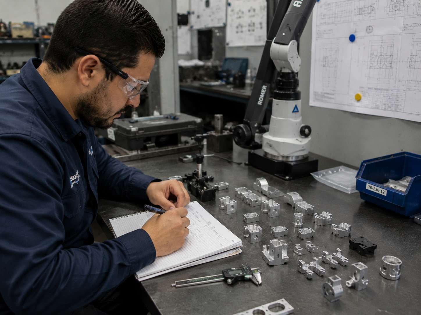 Levantamiento técnico de piezas en planta